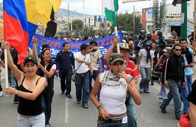Marcha universitaria arriba a Bogotá