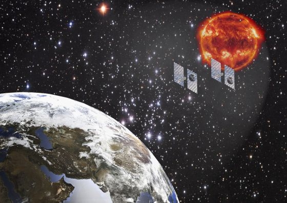 Dos sombrillas en el espacio para enfriar el clima del planeta