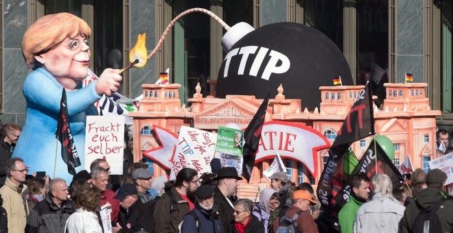 Masiva protesta en Berlín contra el TTIP y su expolio a los trabajadores