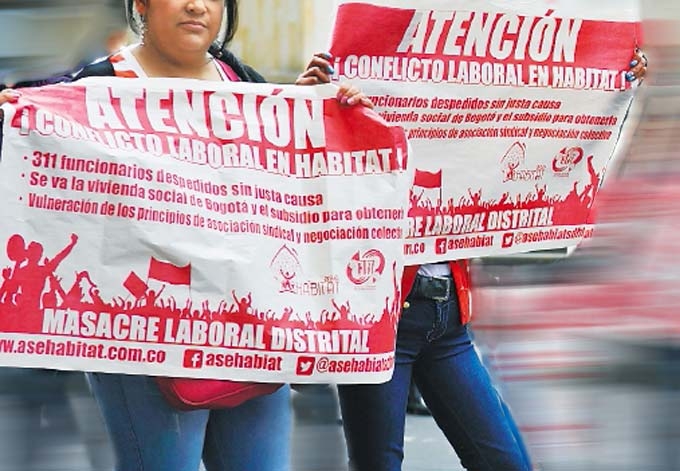 En Bogotá, trabajadores del Distrito Capital en defensa de sus derechos