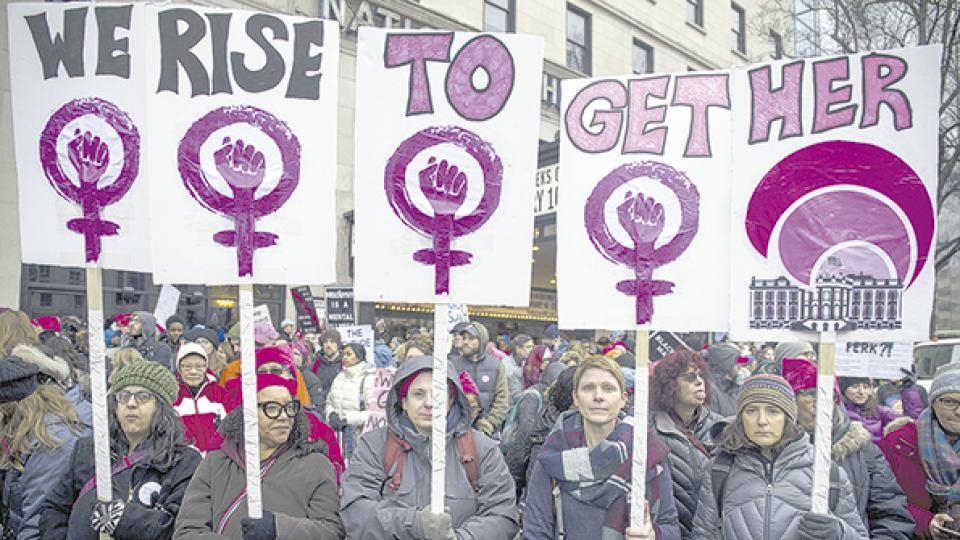 Miles de mujeres marcharon en contra de Trump