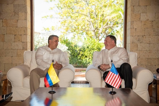 Pompeo elogia el compromiso de Iván Duque para restablecer la democracia en Venezuela