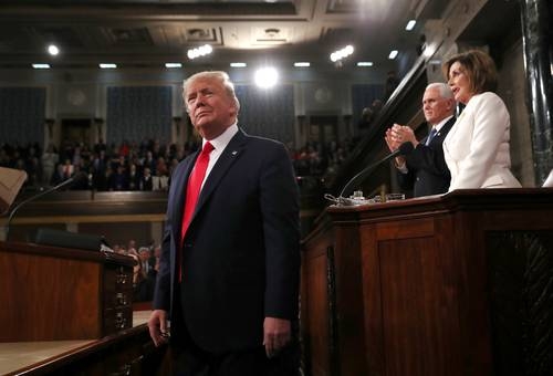 Trump llega triunfante al Capitolio y afirma: EU está más fuerte que nunca