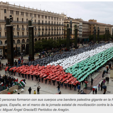 Captura de pantalla 2024-02-26 a la(s) 7.37.52 La imagen del día: Una bandera palestina humana para exigir el fin del genocidio en Gaza
