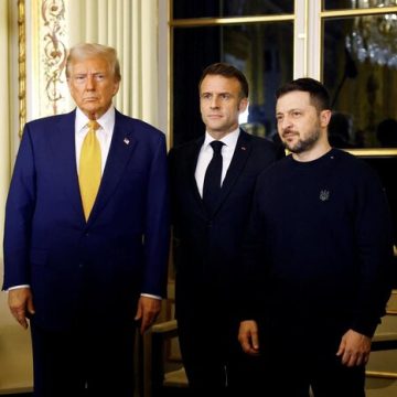 French President Macron receives US President-elect Trump at the Elysee Macron recibió a Trump y Zelenski