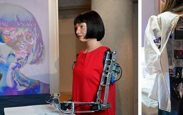 Robot antropomorfo asevera que pinta retratos “sin intención de remplazar a las personas”