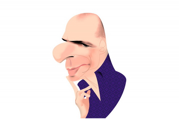 Varoufakis-caricatura-Luis-Grañena La ideología de Palantir explicada por Varoufakis