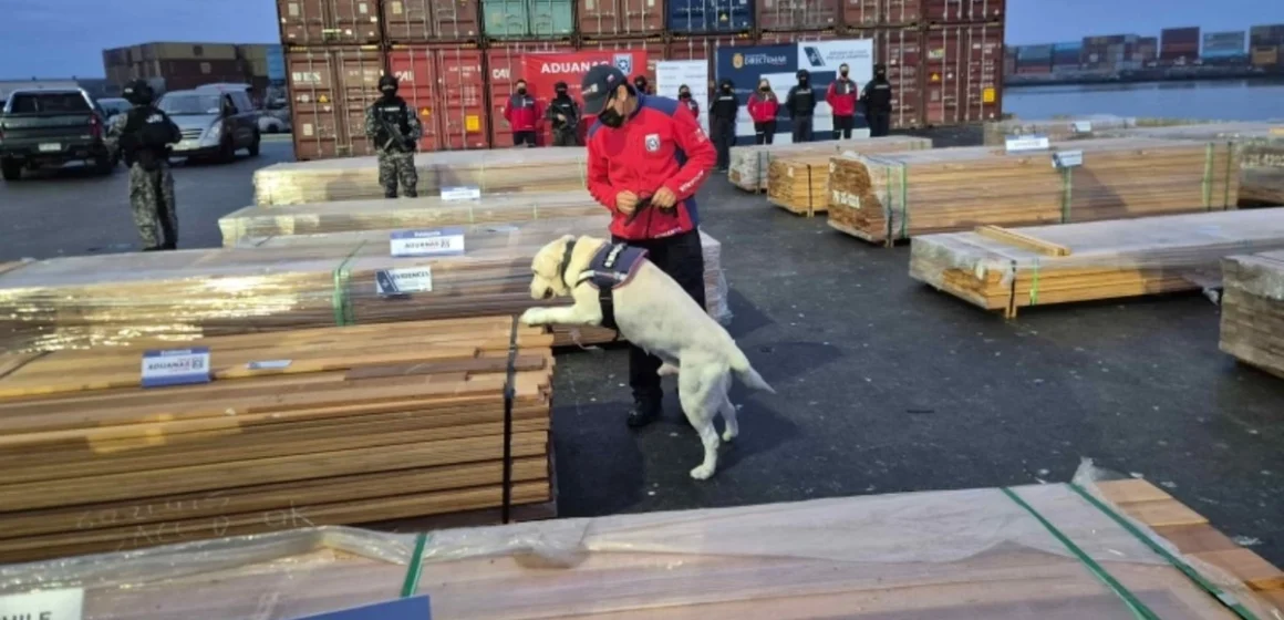 Chile Decomisan 108 toneladas de droga en puertos de Chile escondidos en madera para exportar